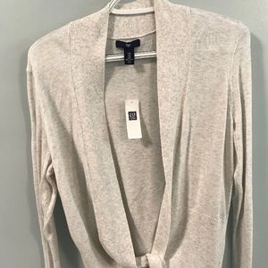 GAP oatmeal front-tie cardigan